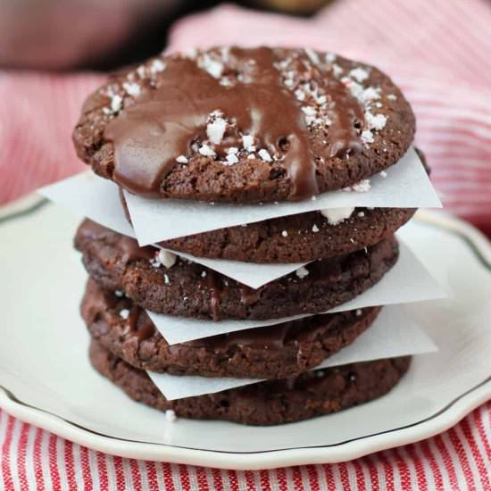 Chocolate Peppermint Crunch Cookies