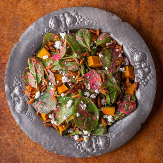 Spinach, Kabocha, & Cranberry Salad