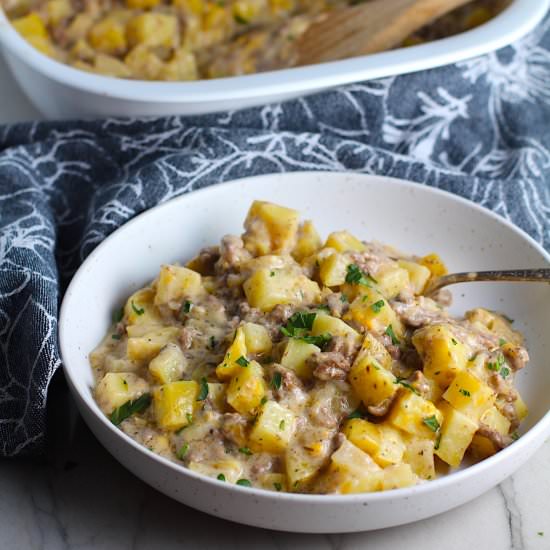 Cheesy Hamburger Potato Casserole