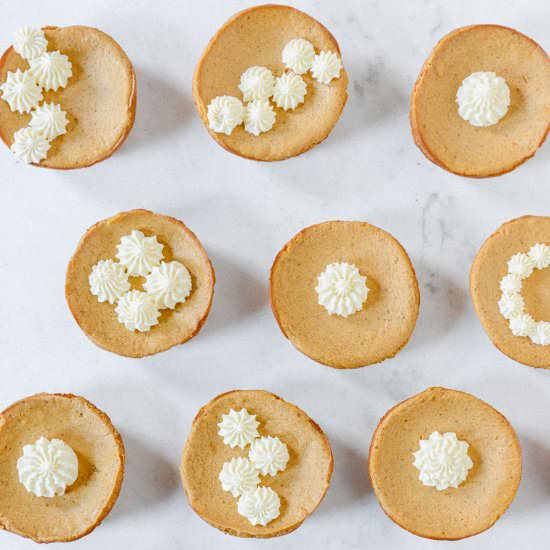 Mini Crustless Pumpkin Cheesecakes