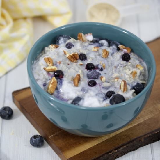Savory Blueberry Protein Oatmeal