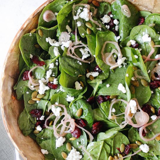 Spinach, Goat Chz & Cranberry Salad