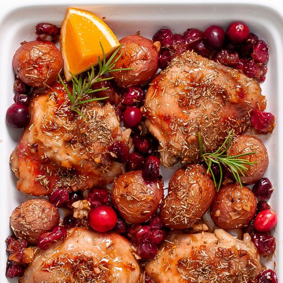 Cranberry Chicken Holiday Sheet Pan