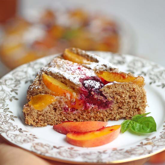 PEACH & BLACKBERRY CAKE