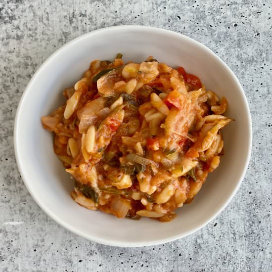 One Pot Orzo with Veggies
