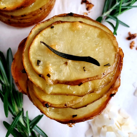 Rosemary Parmesan Potato Stacks