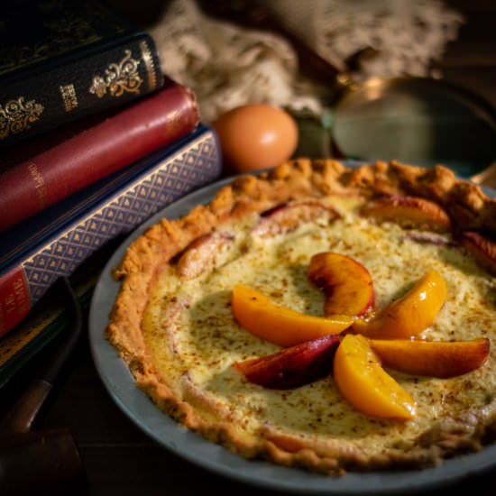 Preserved Peach and Custard Pie