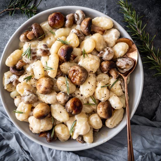 Creamy Gnocchi with Mushroom Sauce