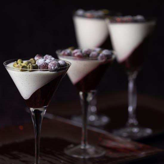 Cranberry Pistachio Panna Cotta