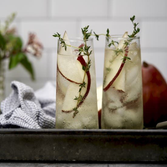 Pear-Thyme Prosecco Cocktail