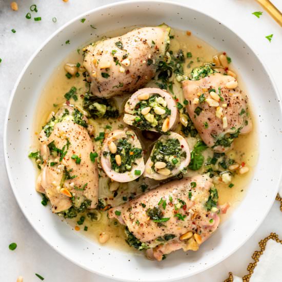 Spinach & Feta Stuff Chicken Thighs