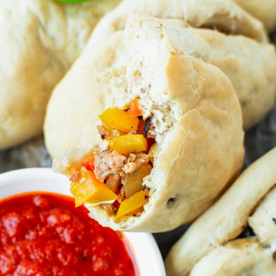 Chicken Sausage Pepper Pockets