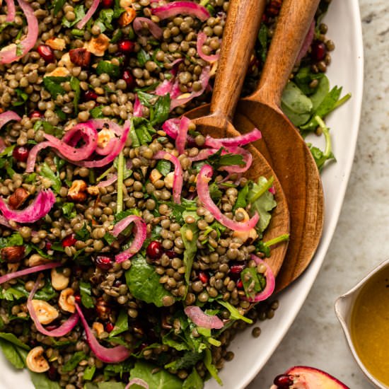 Pomegranate Lentil Salad Vegan & GF
