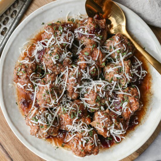 GF Slow Cooker Cranberry Meatballs