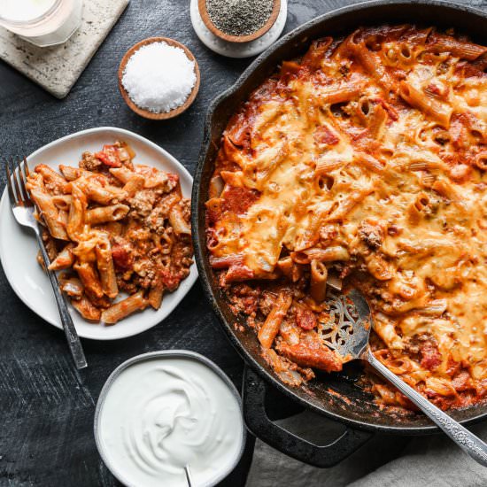 Gluten Free Pasta Taco Bake