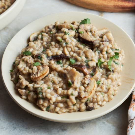 Vegan Mushroom Barley Risotto