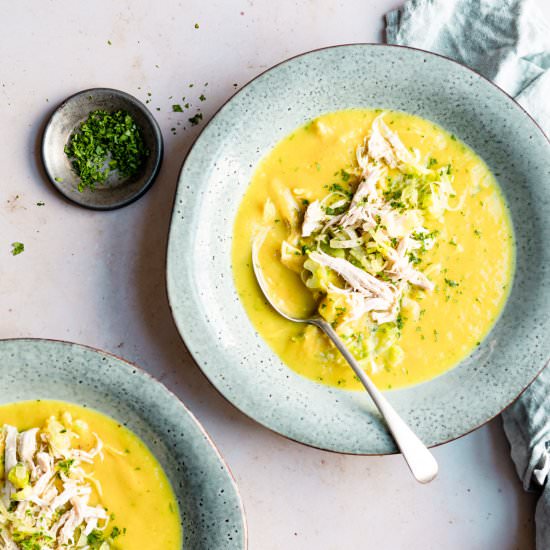 Easy Creamy Leek and Chicken Soup