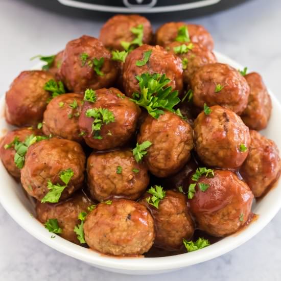 Crockpot Cranberry Meatballs