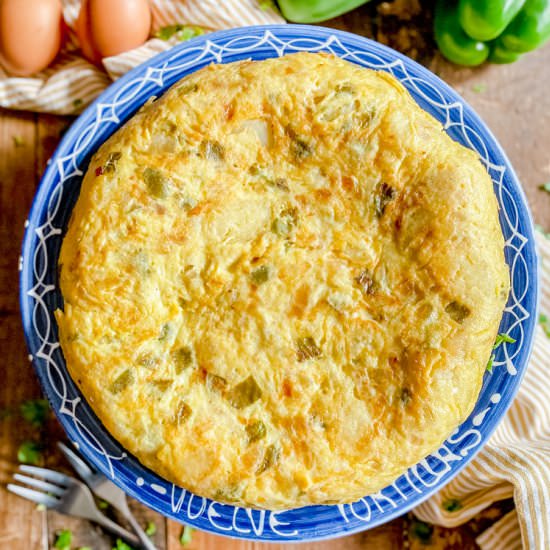 Spanish Omelette with Green Peppers