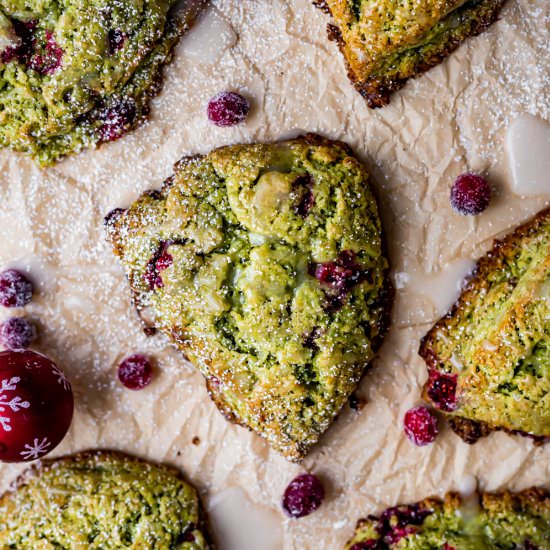 Matcha Cranberry Scones