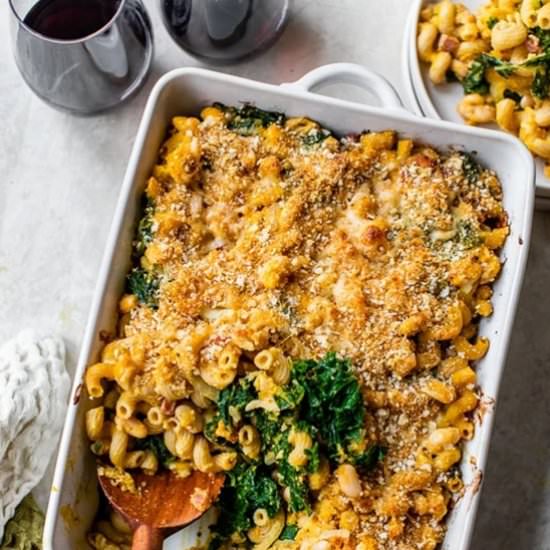 Baked Pumpkin Pasta with Pancetta.