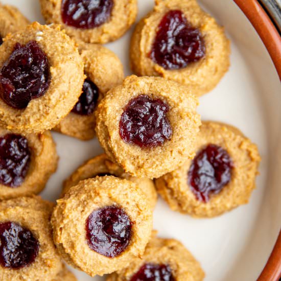 Paleo Almond Thumbprint Cookies