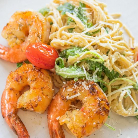 Creamy Garlic Citrus Shrimp Pasta