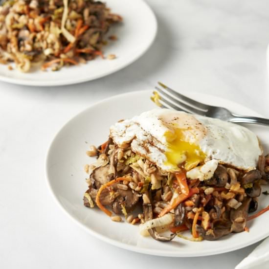 Fall grain salad with mushrooms