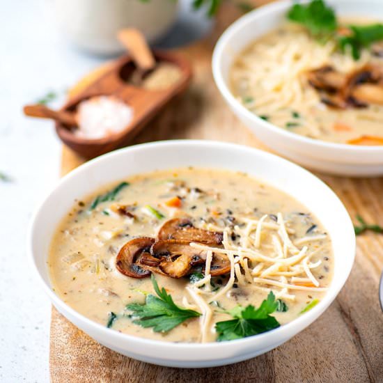 Instant Pot Wild Rice Mushroom Soup