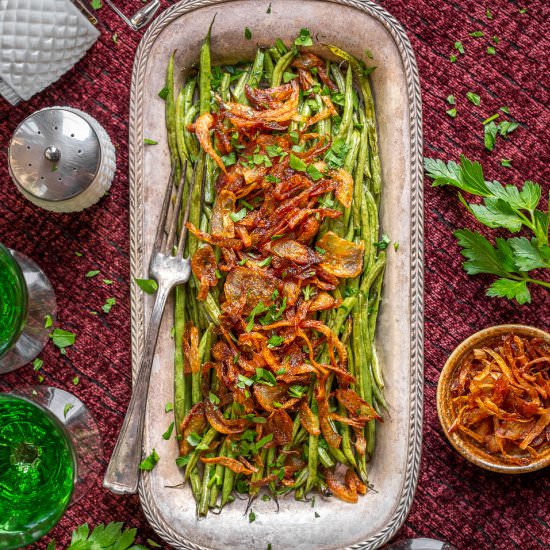Roast Green Beans & Fried Shallots