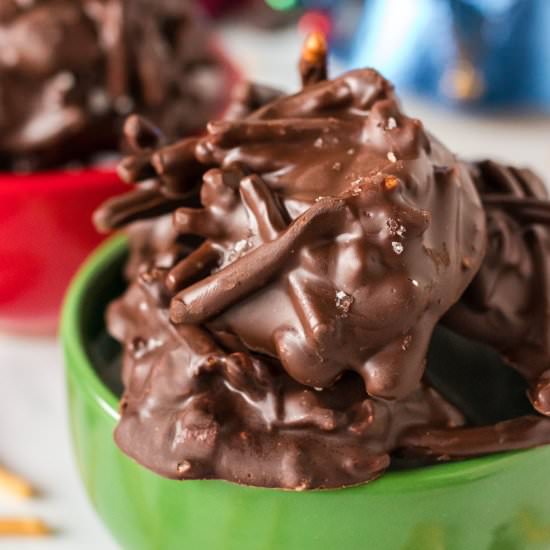Chocolate Peanut Butter Haystacks