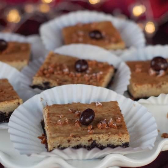 Mocha Eggnog Cheesecake Bars