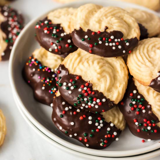 Chocolate Dipped Butter Cookies