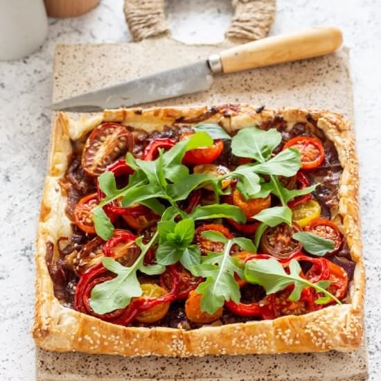 Caramelised Onion Tomato Tart