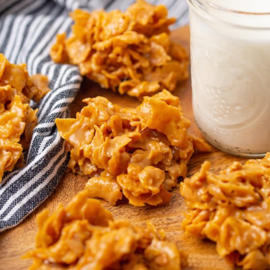No Bake Peanut Butter Cornflake Coo