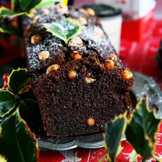 Quick Gingerbread Loaf with Hazelnu