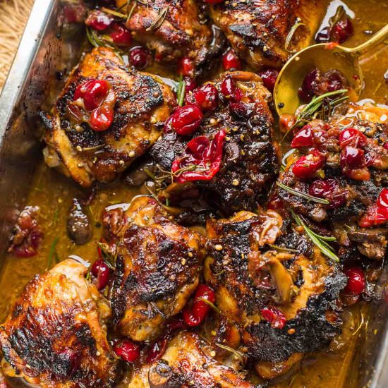 Balsamic Cranberry Chicken Thighs