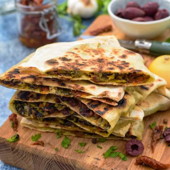 LEEK & SPINACH STUFFED FLATBREADS