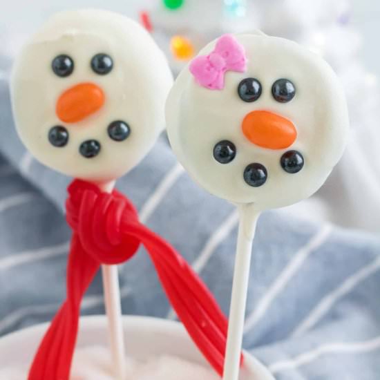 Snowman Oreo Pops