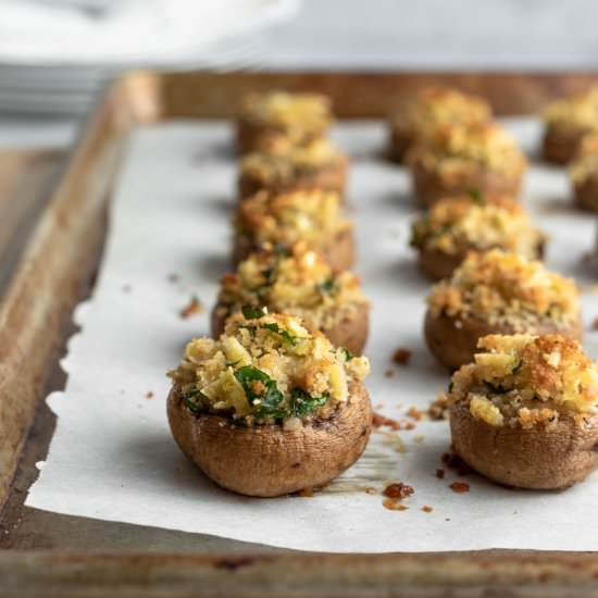 Easy Vegan Stuffed Mushrooms