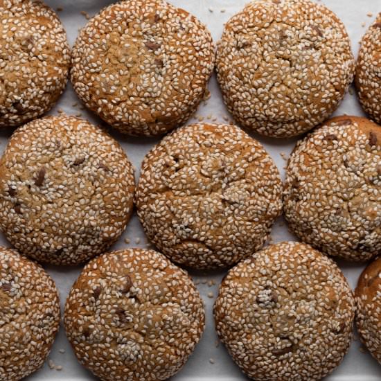 tahini chocolate chip cookies