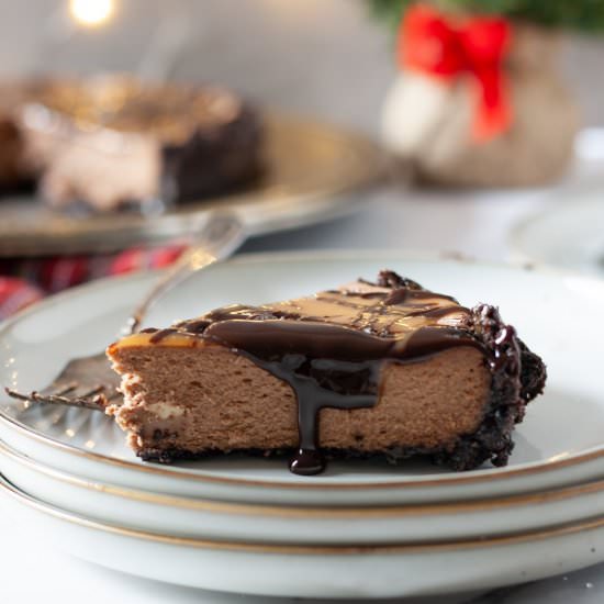 Salted caramel mocha cheesecake