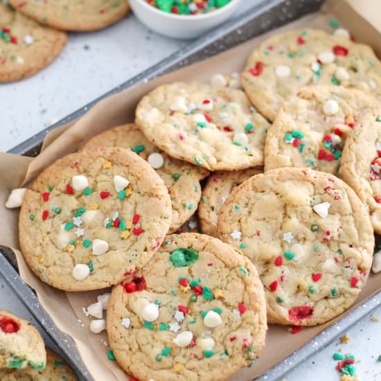 Holiday Cake Batter Cookies
