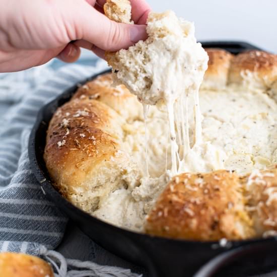 White Pizza Dip Pull Apart Rolls