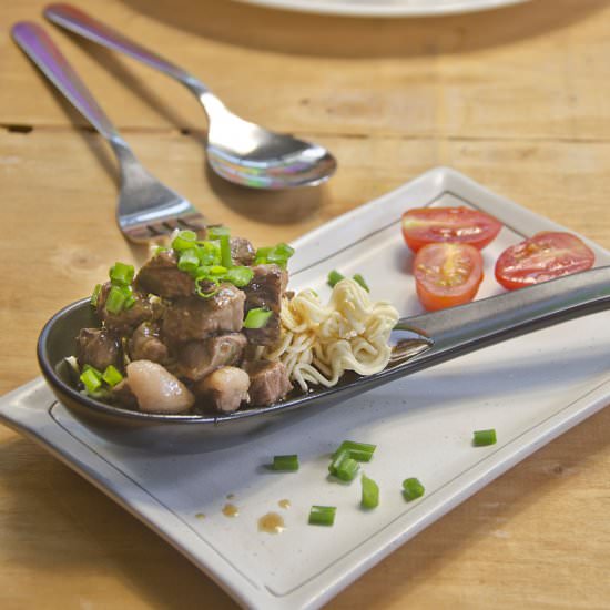 Crispy Noodles with Wagyu