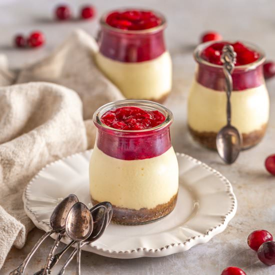 Cranberry Cheesecake Pots