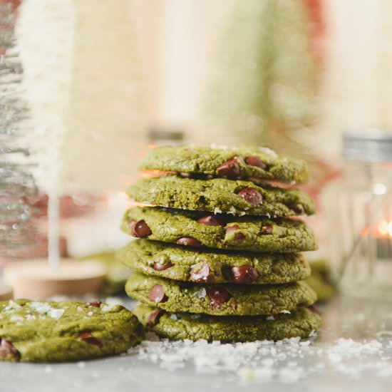 Peppermint Matcha Cookies