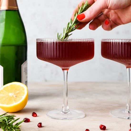 Pomegranate Champagne Cocktail