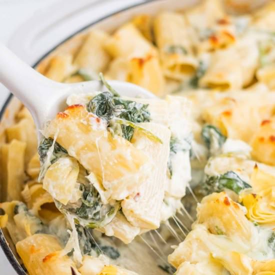 Spinach Artichoke Pasta Bake