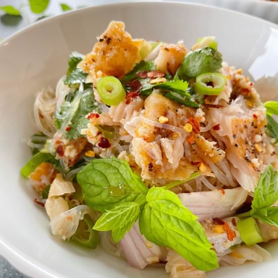 Thai Salmon Glass Noodle Salad